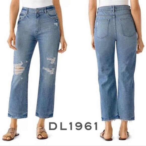DL1961 Jerry High-Rise Vintage Straight Leg Jeans Cropped Denim Women’s Size 25 - Picture 1 of 12